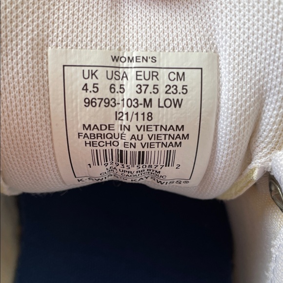 K-Swiss Women’s Tennis Shoes Size 6.5 White Color Striped - Picture 9 of 11